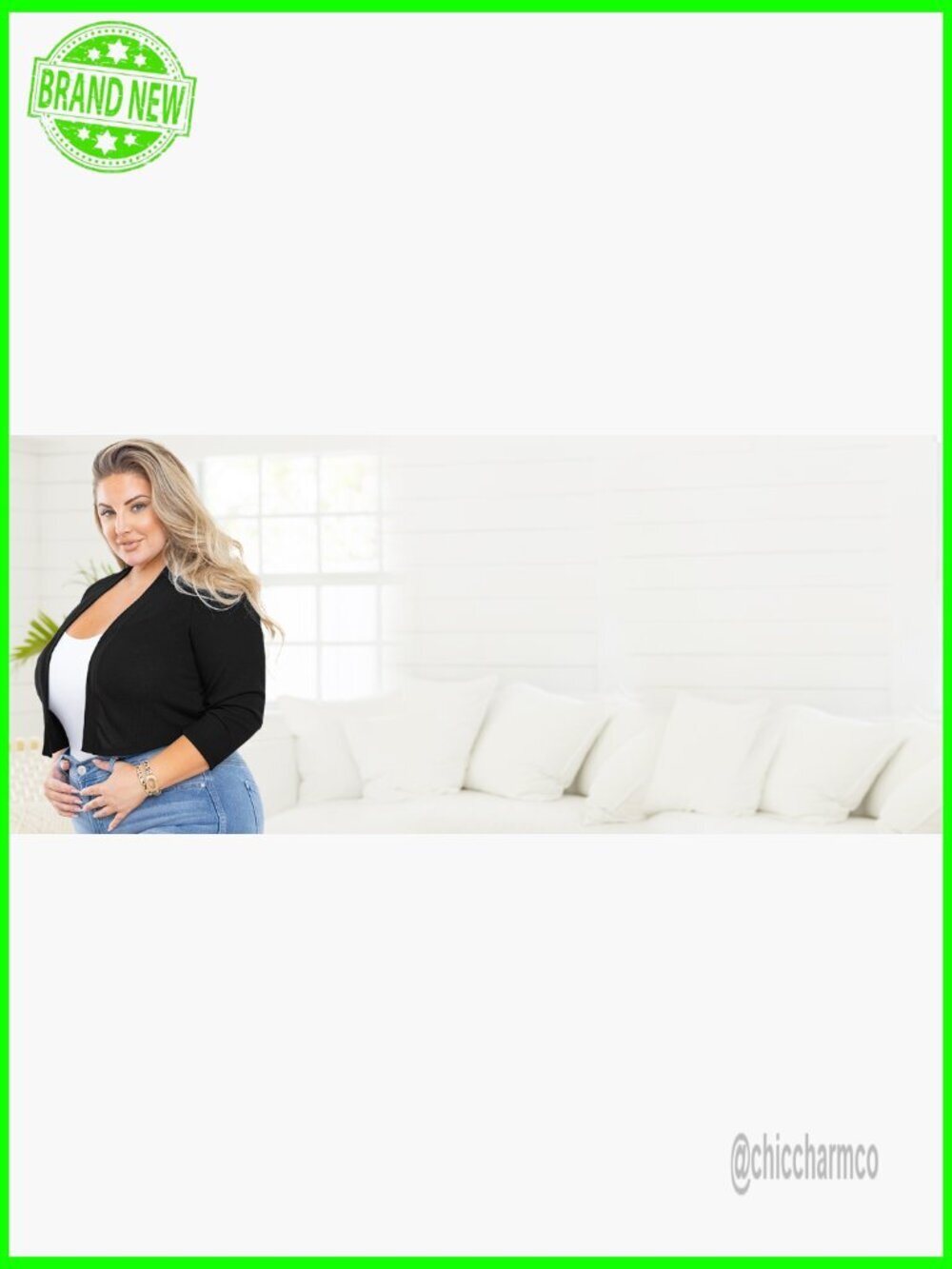 Plus Size Open Front Bolero Cardigan 3/4 Sleeve Lightweight Knit Shrug 1X-5X - Picture 6 of 7